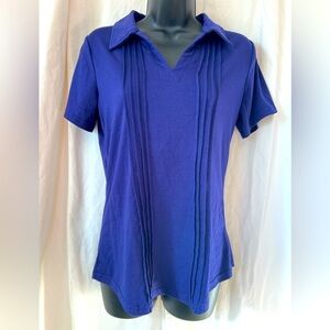Unbranded Cotton Poly Spandex Blend Short Sleeve Deep Purple Top Sz S